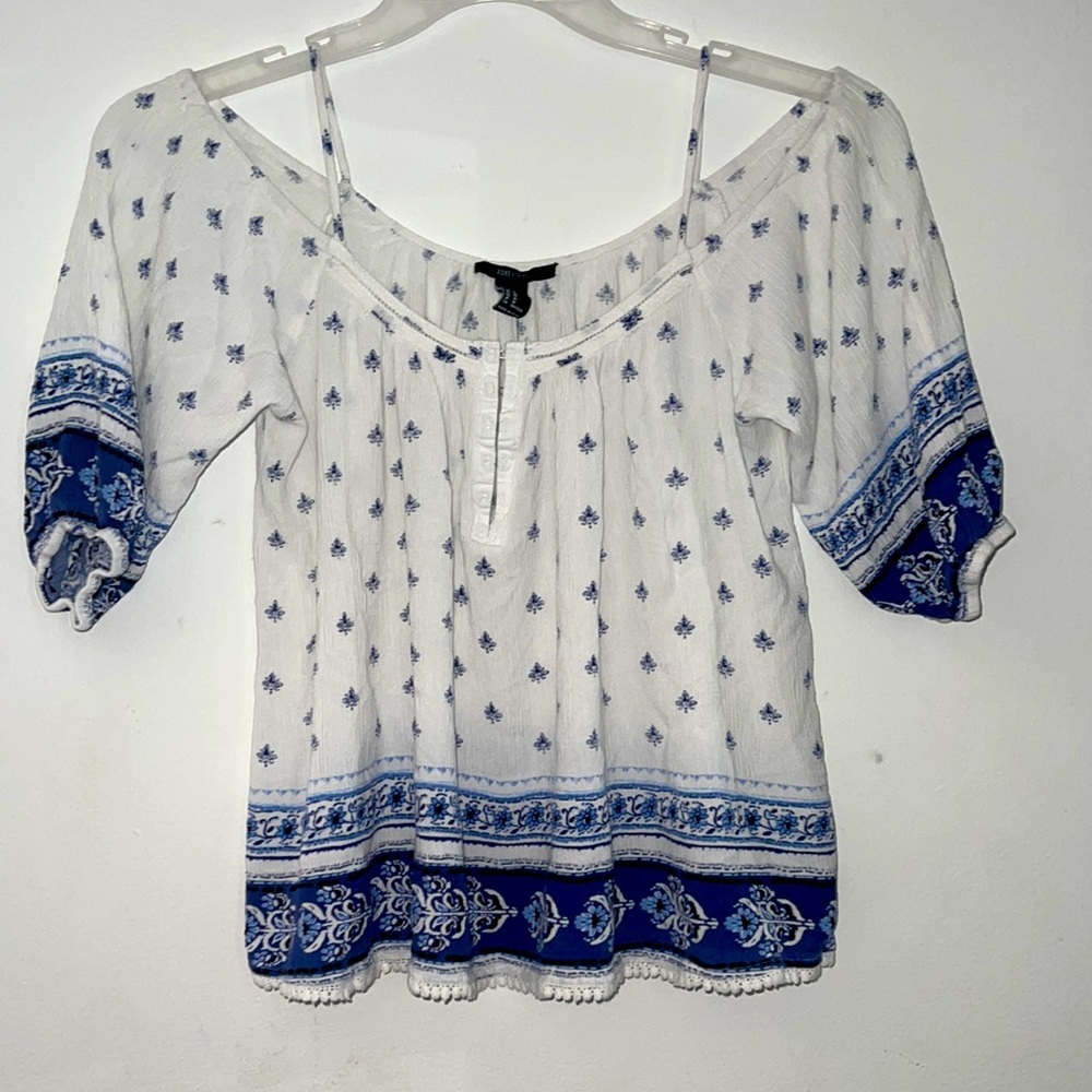 Forever 21 cold shoulder peasant top